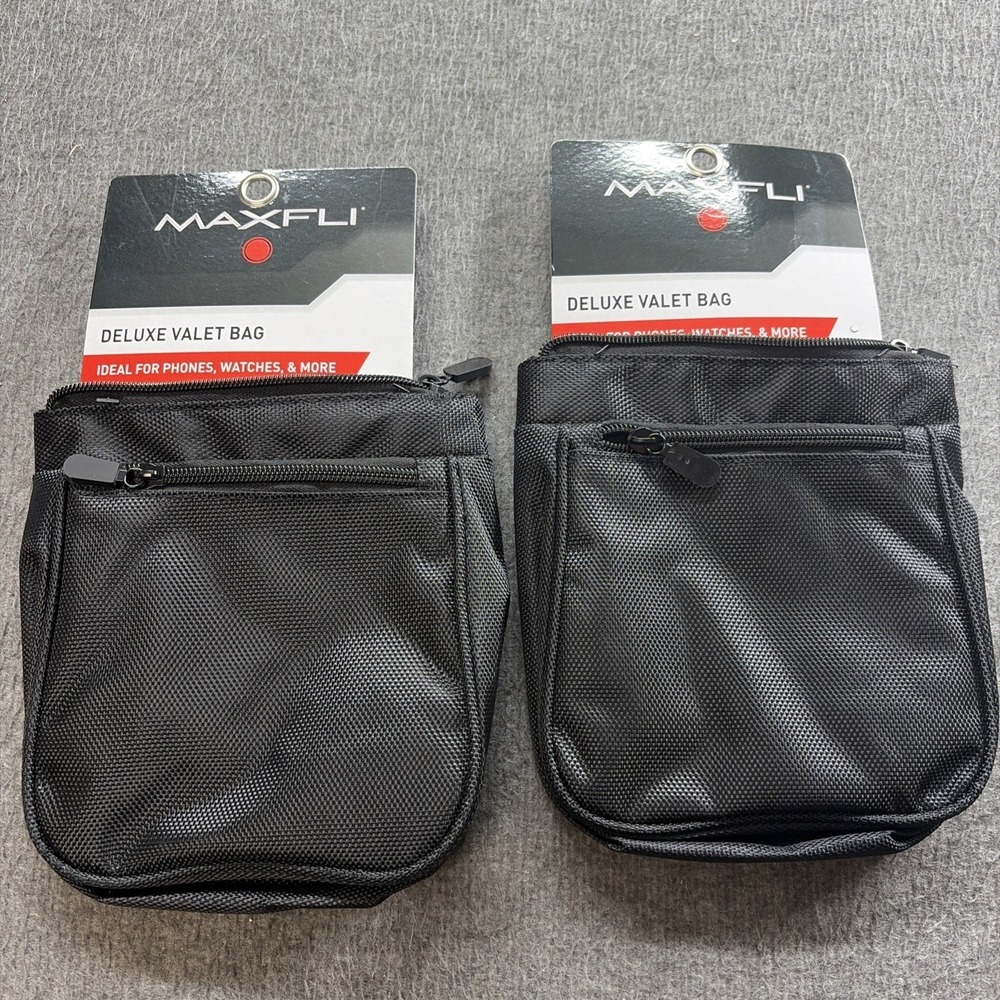 Pack of 2 Maxfli Valuables Pouch with Plush Lining - Attaches to Golf Bag 25830